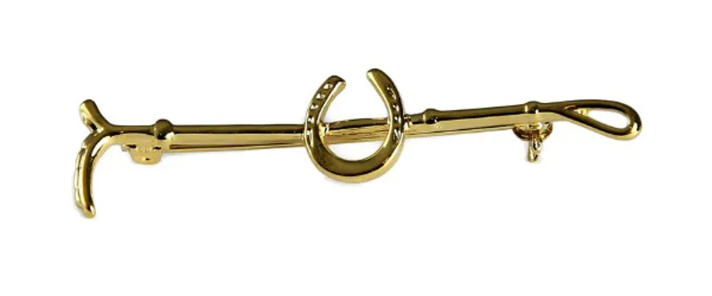 Rasesafe Stock Pin Crop With Horse Shoe Gold Plate